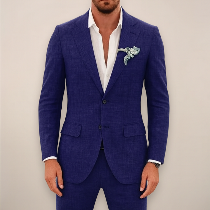 Elegante Completo Estivo in Lino a Due Pezzi per Uomo