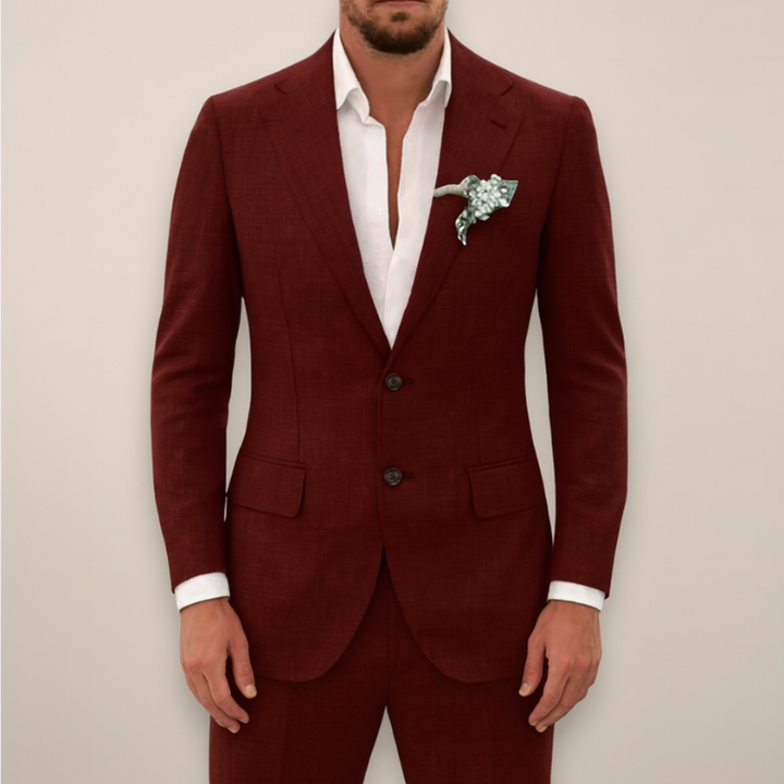 Elegante Completo Estivo in Lino a Due Pezzi per Uomo