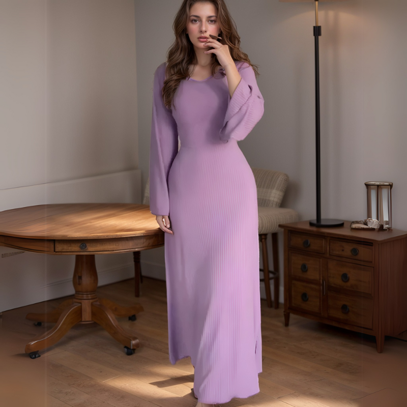 Elegantes Maxi-Kleid mit langen Ärmeln für besondere Anlässe