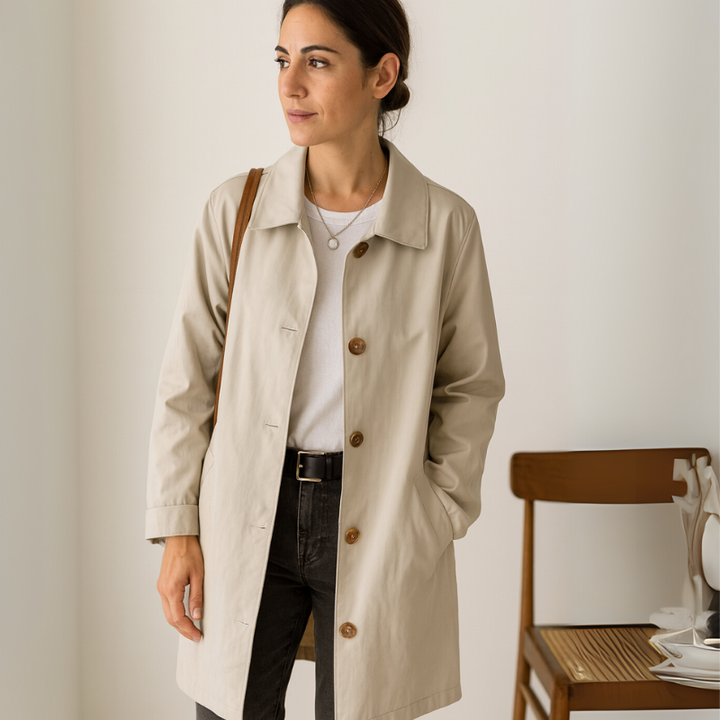 Eleganter Einreiher-Trenchcoat für Damen – Perfekt für den Frühling und den Herbst
