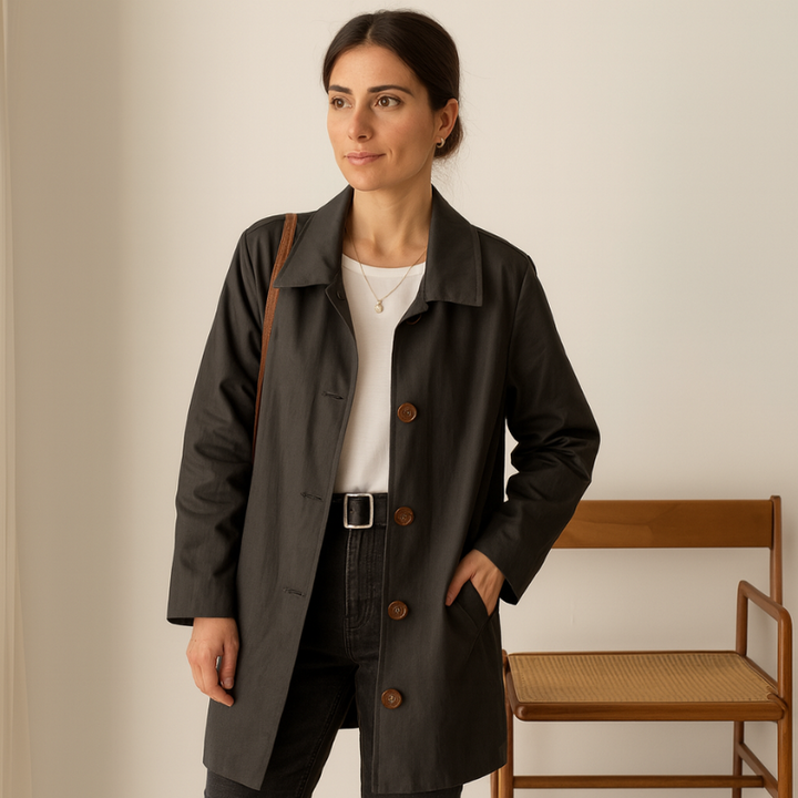Eleganter Einreiher-Trenchcoat für Damen – Perfekt für den Frühling und den Herbst