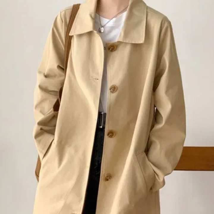 Eleganter Einreiher-Trenchcoat für Damen – Perfekt für den Frühling und den Herbst