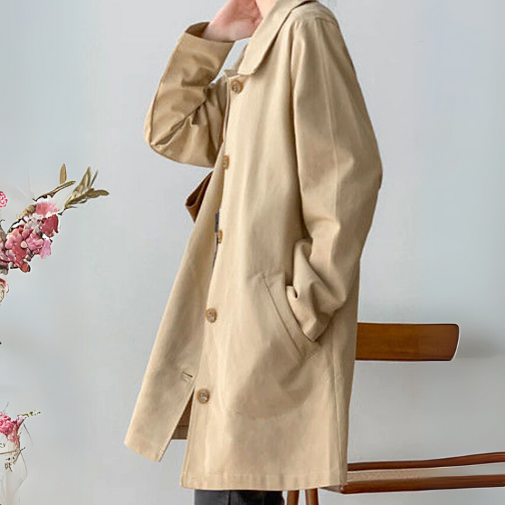 Eleganter Einreiher-Trenchcoat für Damen – Perfekt für den Frühling und den Herbst