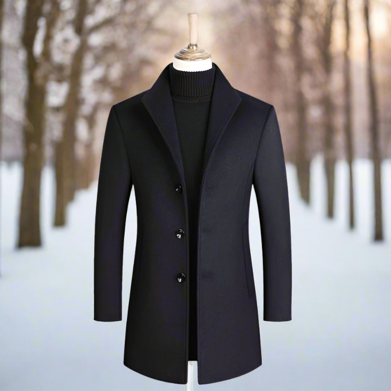 Elegante Cappotto da Uomo con Design Monopetto 1