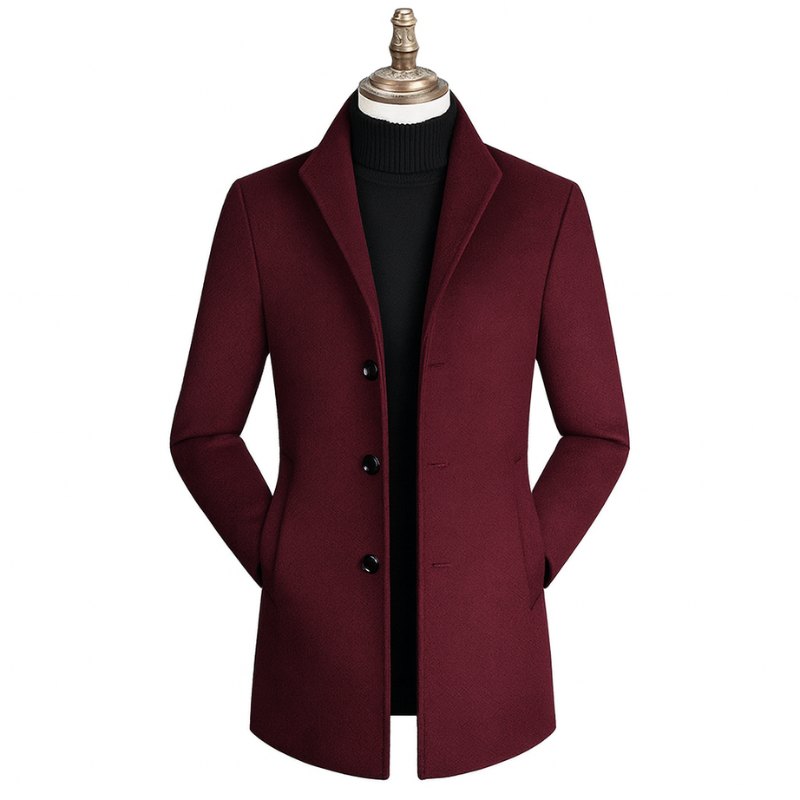 Elegante Cappotto da Uomo con Design Monopetto
