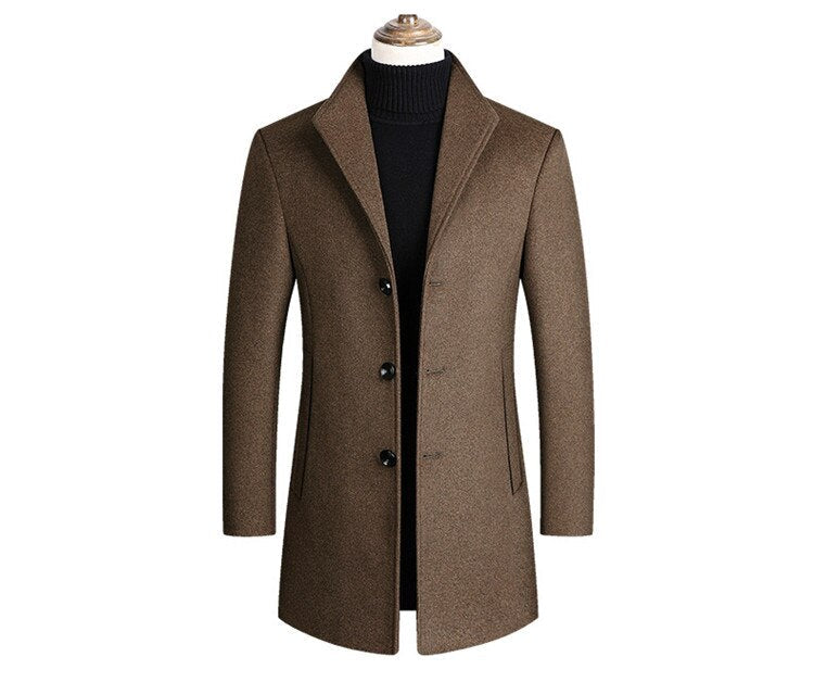 Elegante Cappotto da Uomo con Design Monopetto 3