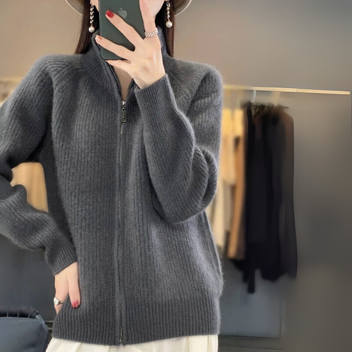 Eleganter Winter-Cardigan mit Reißverschluss für Damen