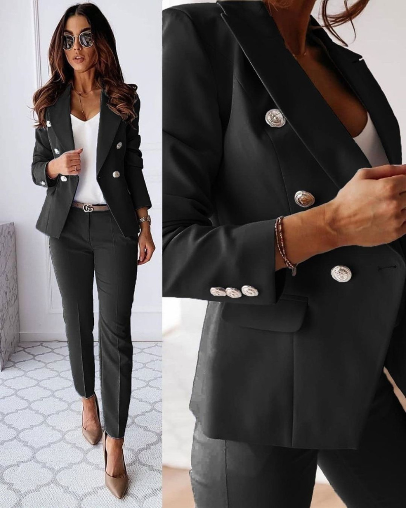 Elegante Completo Doppiopetto da Donna con Vestibilità Sartoriale 0