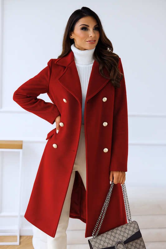 Elegante cappotto lungo in lana da donna con tasche – trench invernale chic per occasioni formali e uso quotidiano