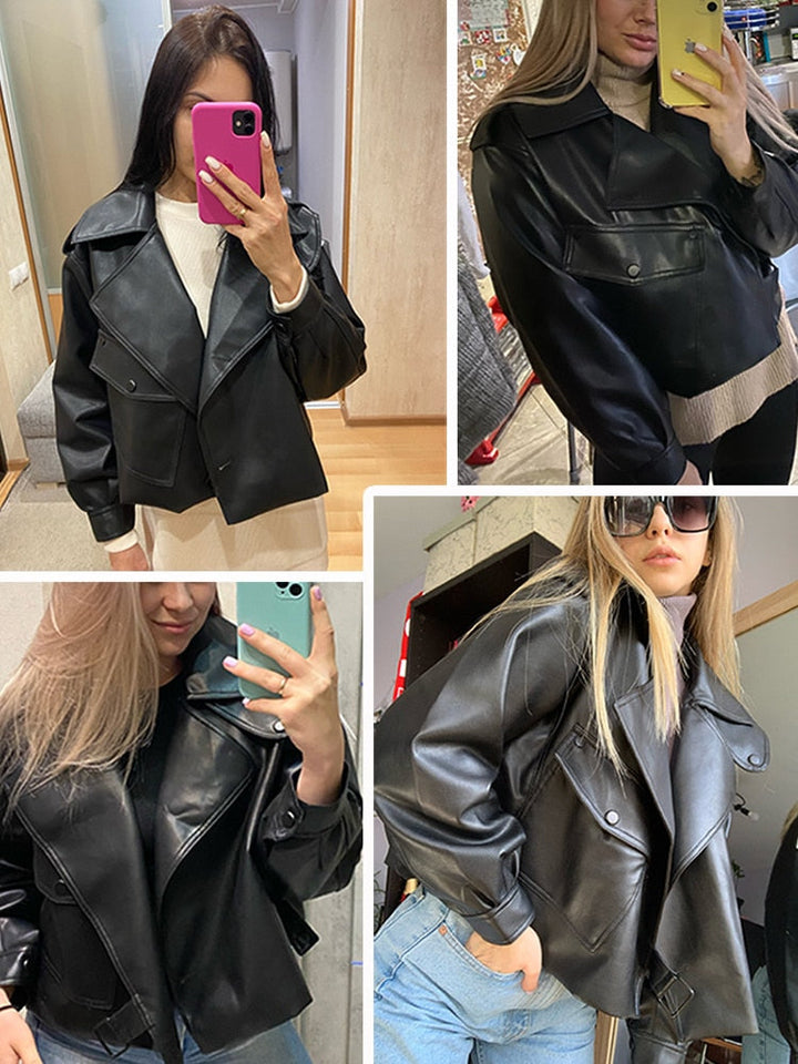 Elegante e Moderna Giacca in Pelle da Donna Slim Fit 4