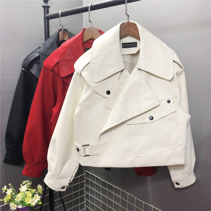 Elegante e Moderna Giacca in Pelle da Donna Slim Fit 5