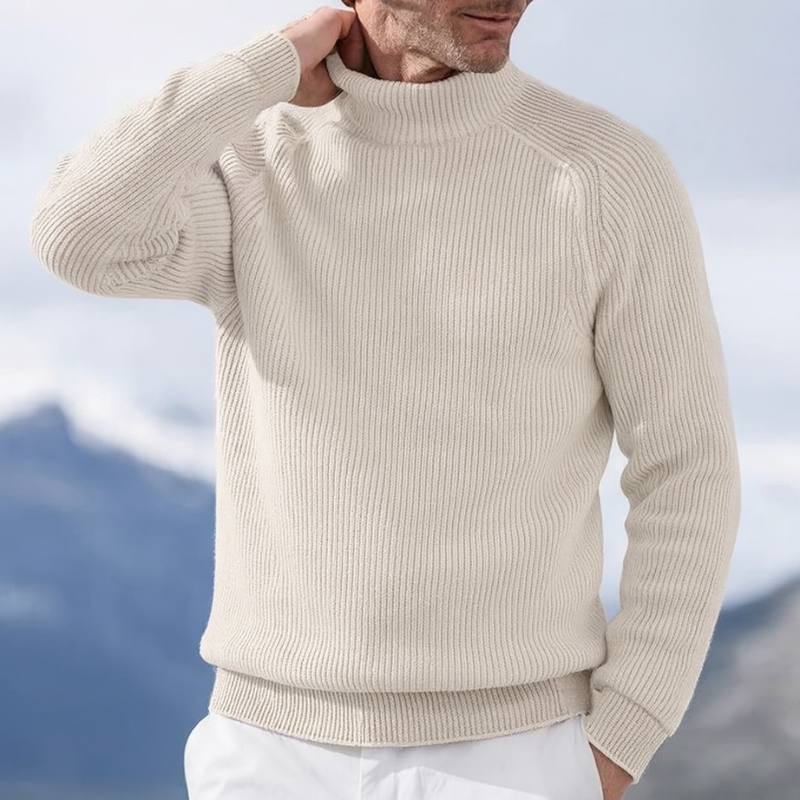Elegante maglione a collo alto in tessuto da uomo