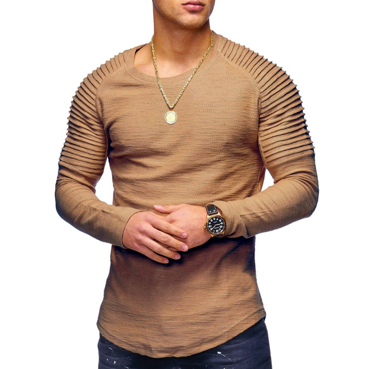 Felpa Slim Fit Moderna da Uomo con Maniche a Costine 4