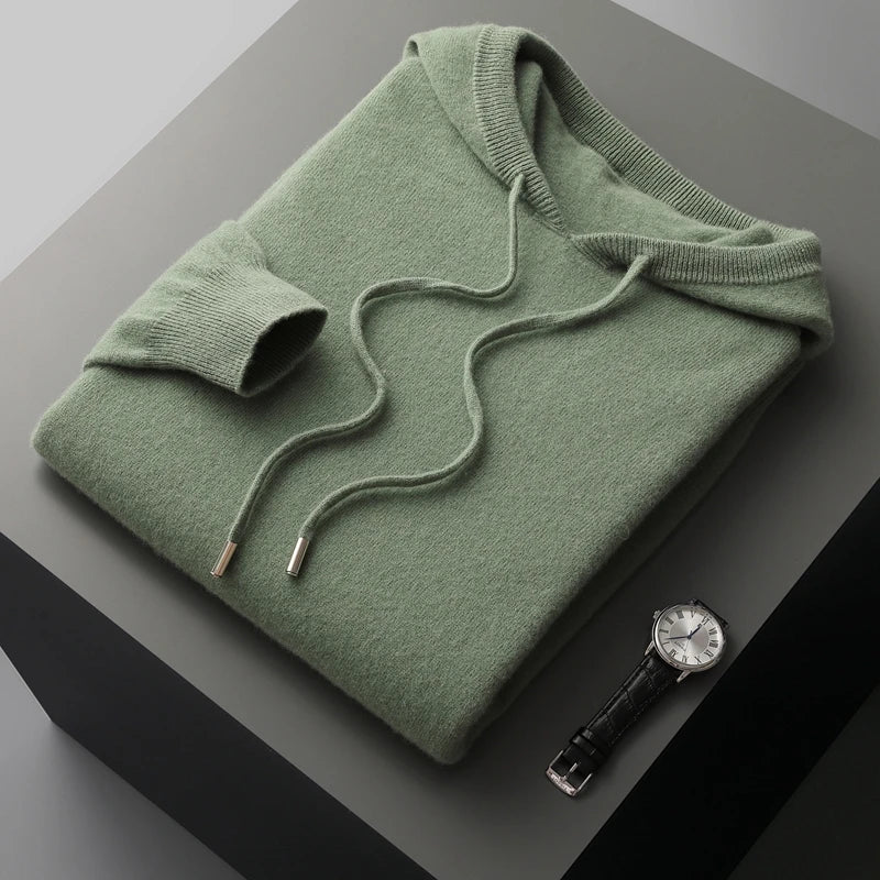 Felpa Uomo con Cappuccio in Merino - Stile Elegante e Versatile per Ogni Occasione 7