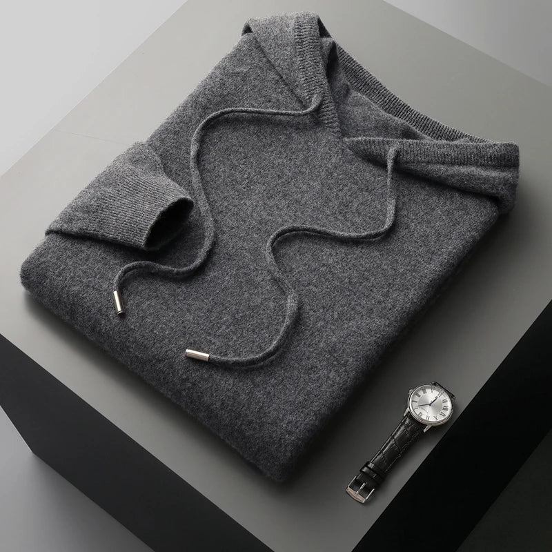 Felpa Uomo con Cappuccio in Merino - Stile Elegante e Versatile per Ogni Occasione 9