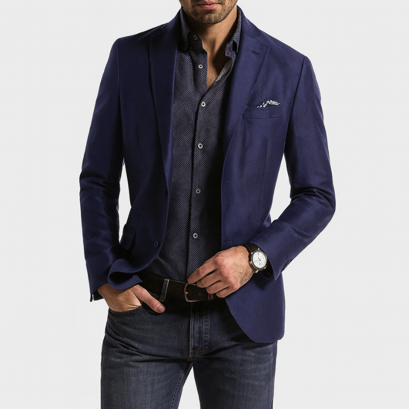 Herrenjacke mit Zwei-Knopf-Verschluss für formelle Anlässe und Smart-Casual
