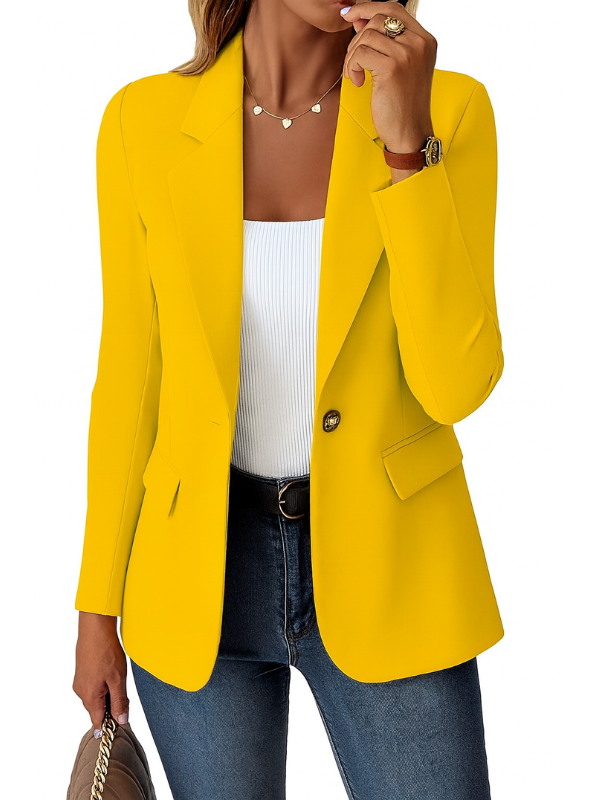 Elegante chaqueta blazer de mujer para trabajo y tiempo libre - Blazer clásico