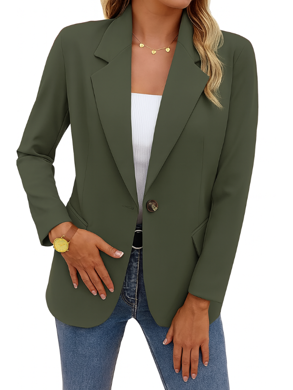 Elegante chaqueta blazer de mujer para trabajo y tiempo libre - Blazer clásico