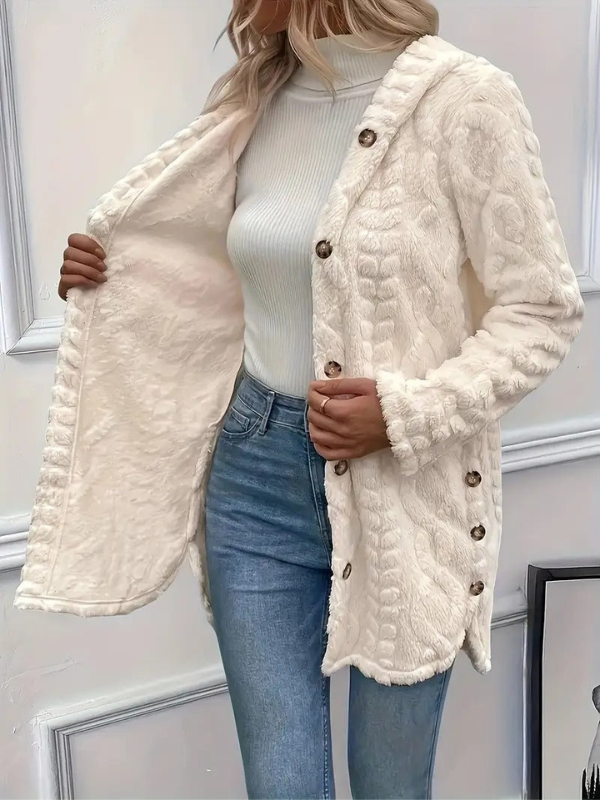 Giacca Donna in Pile con Bottoni - Casual e Versatile per Uscite Quotidiane