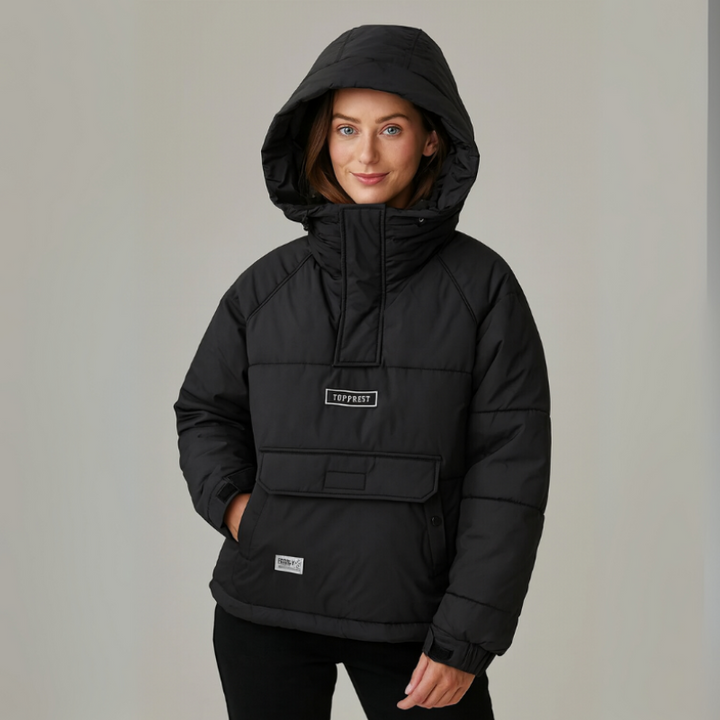 Winterjacke für Damen mit verstaubarem Kapuze