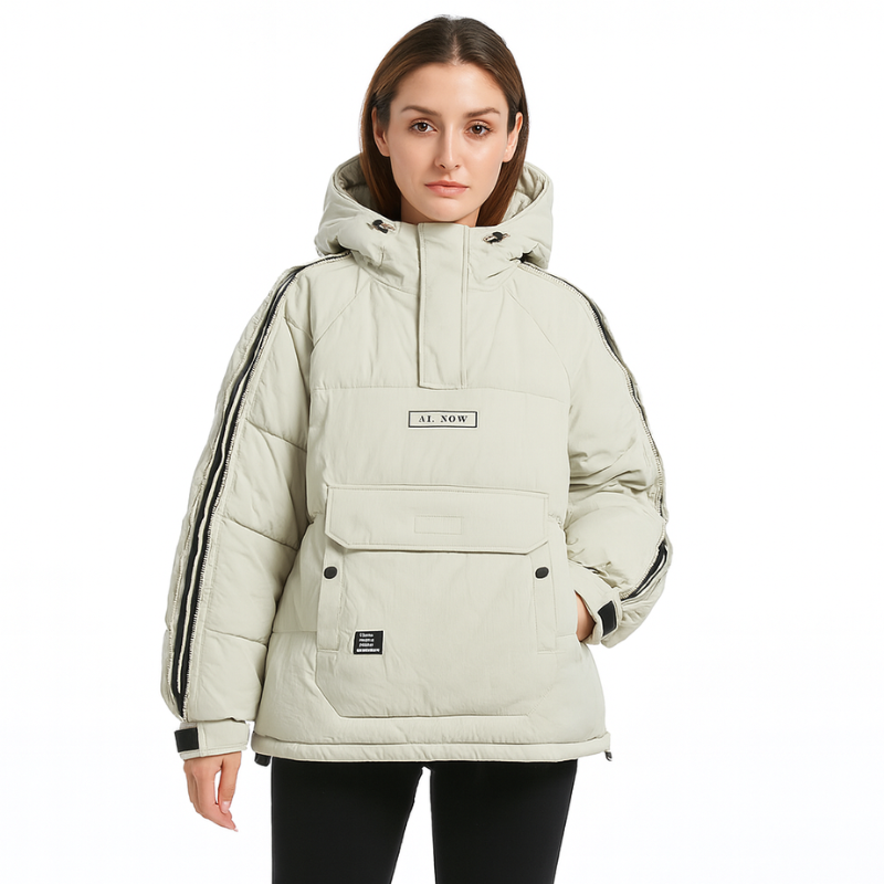 Winterjacke für Damen mit verstaubarem Kapuze