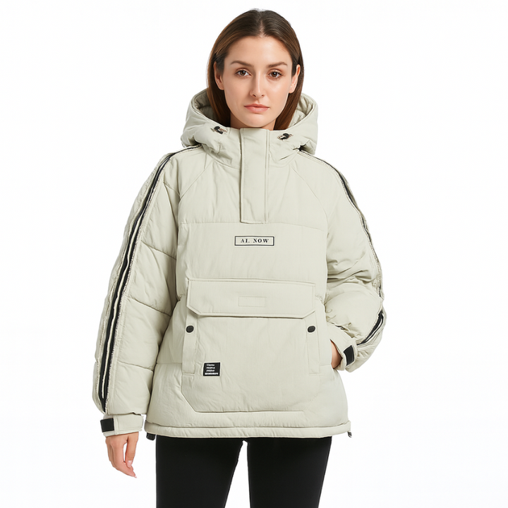 Winterjacke für Damen mit verstaubarem Kapuze