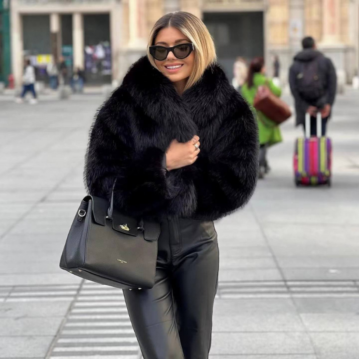Giacca Invernale da Donna in Pelliccia Sintetica, Elegante e Calda
