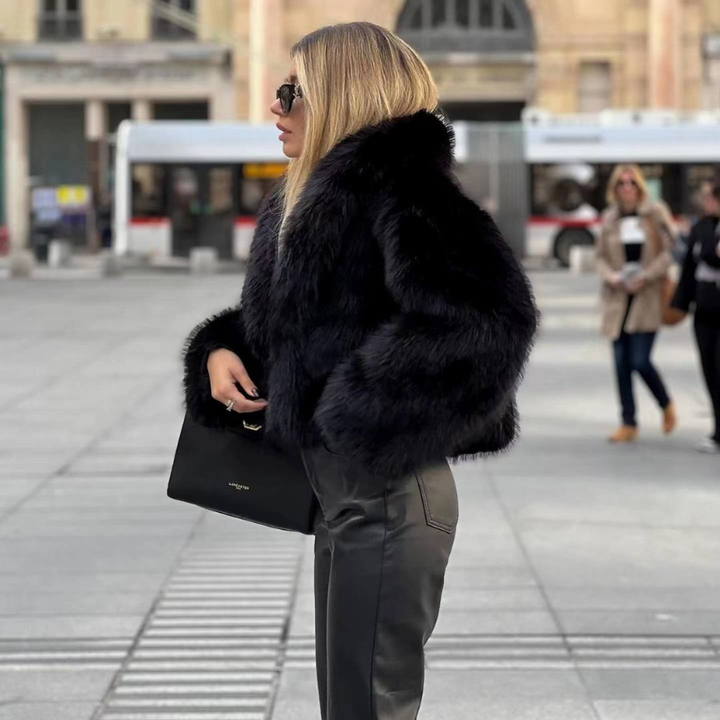Giacca Invernale da Donna in Pelliccia Sintetica, Elegante e Calda