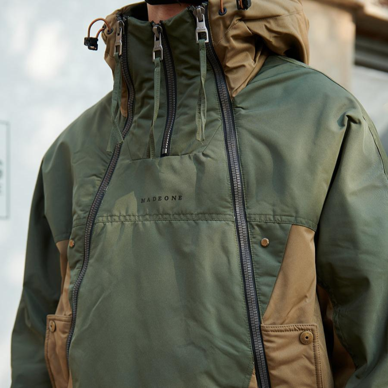 Winterjacke für Herren mit doppeltem Reißverschluss für den täglichen Gebrauch