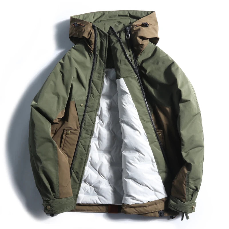 Winterjacke für Herren mit doppeltem Reißverschluss für den täglichen Gebrauch