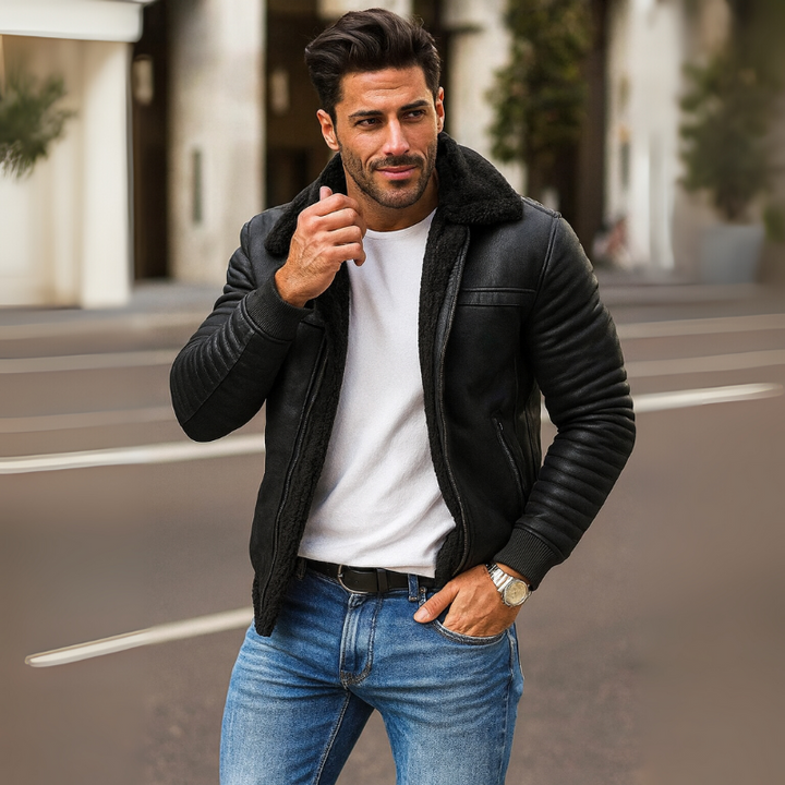 Winterjacke für Herren mit Shearling-Futter