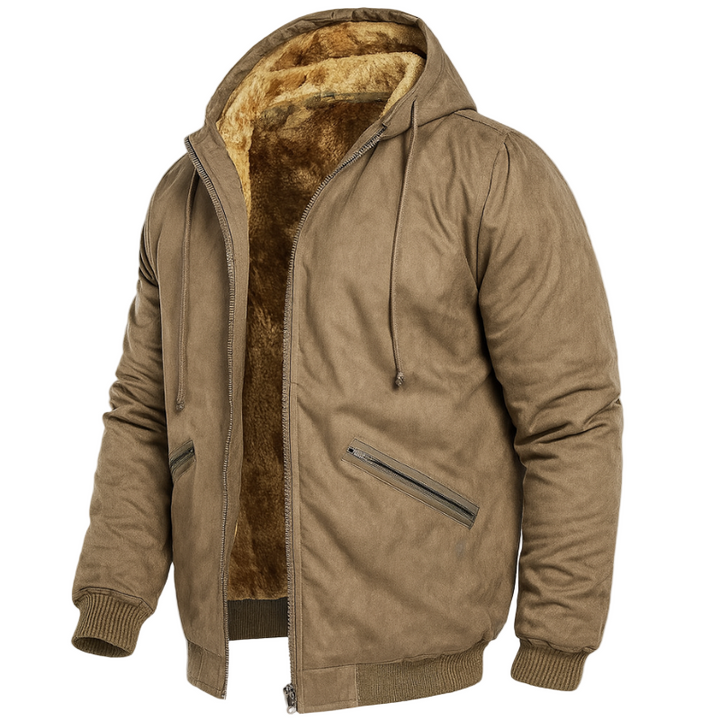 Winterjacke für Herren mit Sherpa-Futter und Kapuze