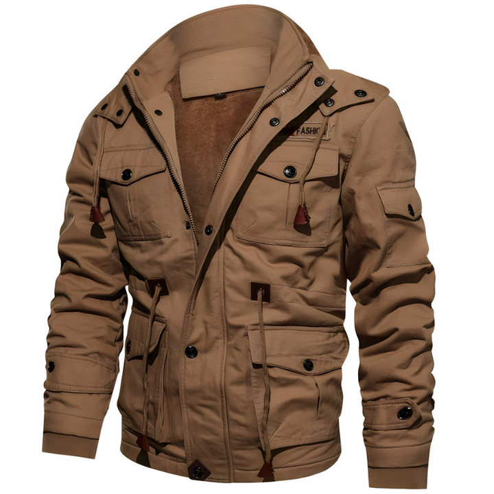Militärjacke für Herren mit Fleece-Futter und mehreren Taschen – Perfekt für Outdoor und tägliche Aktivitäten