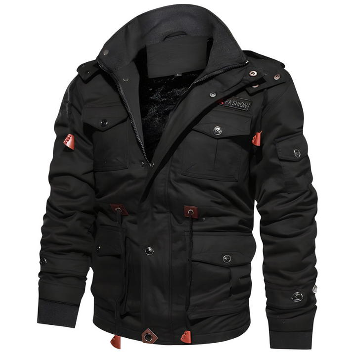 Militärjacke für Herren mit Fleece-Futter und mehreren Taschen – Perfekt für Outdoor und tägliche Aktivitäten