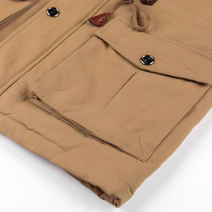 Militärjacke für Herren mit Fleece-Futter und mehreren Taschen – Perfekt für Outdoor und tägliche Aktivitäten