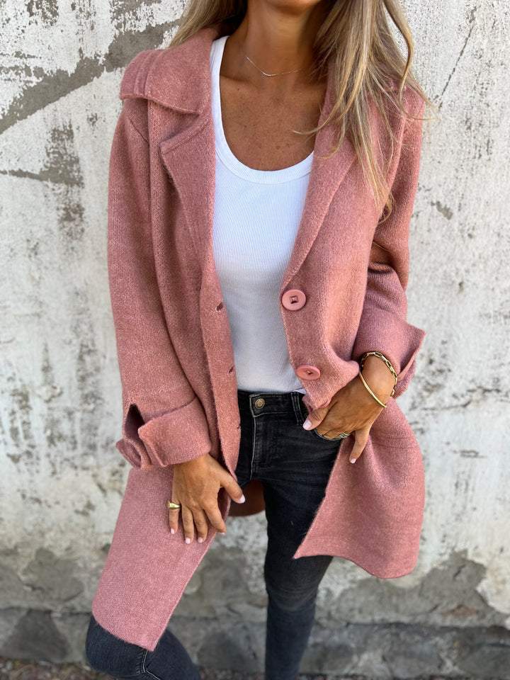 Giacca Donna Button Down Elegante con Tasche e Chiusura Frontale a Bottoni 0
