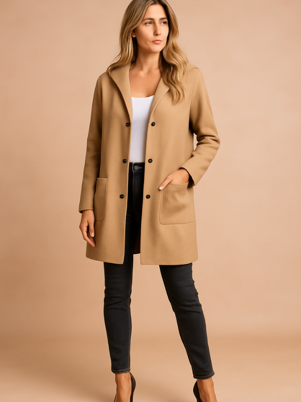 Damen Casual Trenchjacke mit Kapuze und weiter Passform