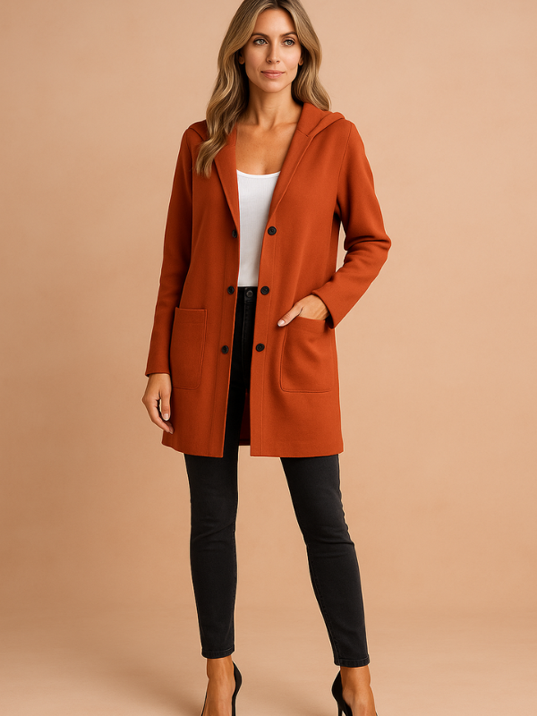 Damen Casual Trenchjacke mit Kapuze und weiter Passform