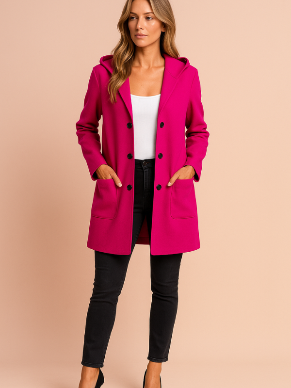 Damen Casual Trenchjacke mit Kapuze und weiter Passform