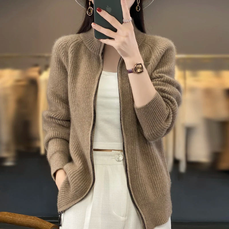 Giacca Invernale Donna Con Zip E Spalle Imbottite - Giacca Casual Elegante Per Tutte Le Occasioni 1
