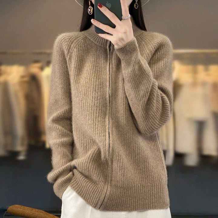 Giacca Invernale Donna Con Zip E Spalle Imbottite - Giacca Casual Elegante Per Tutte Le Occasioni 4
