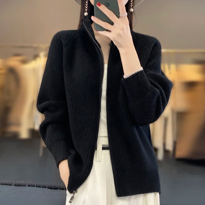 Giacca Invernale Donna Con Zip E Spalle Imbottite - Giacca Casual Elegante Per Tutte Le Occasioni 6