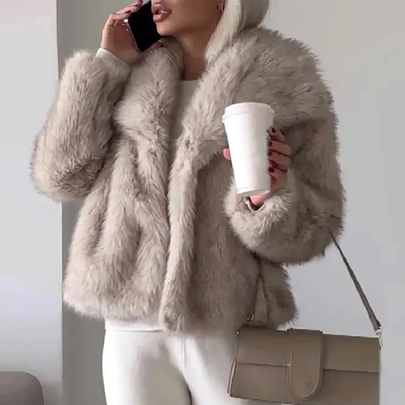 Giacca Invernale Donna in Pelliccia Sintetica Elegante – Giubbotto Corto per Autunno e Inverno, Caldo e Confortevole 1