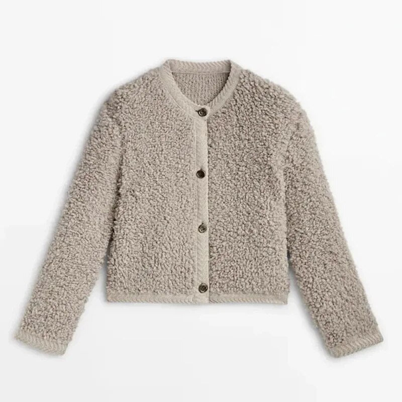 Giacca Invernale Donna in Pile con Bottoni Frontali – Calda e Versatile per Ogni Occasione 0