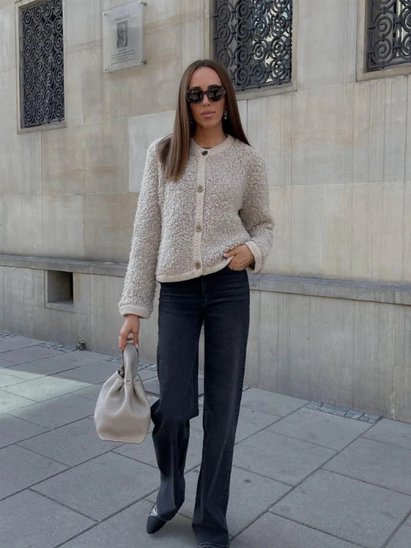 Giacca Invernale Donna in Pile con Bottoni Frontali – Calda e Versatile per Ogni Occasione 2