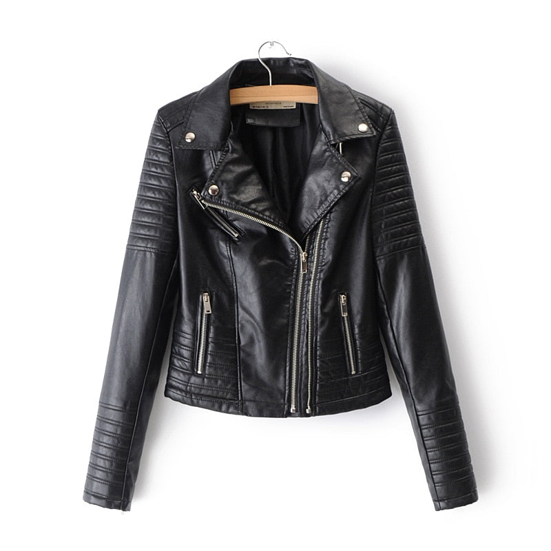 Giacca Moto Donna Elegante e Protettiva in Pelle Nera Slim Fit 0