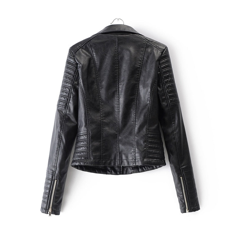Giacca Moto Donna Elegante e Protettiva in Pelle Nera Slim Fit 1