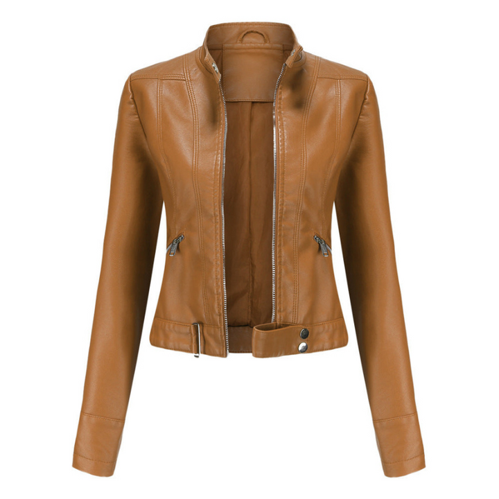 Elegante Vielseitige Lederjacke für Damen für Jeden Anlass