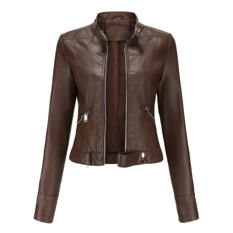 Elegante Vielseitige Lederjacke für Damen für Jeden Anlass