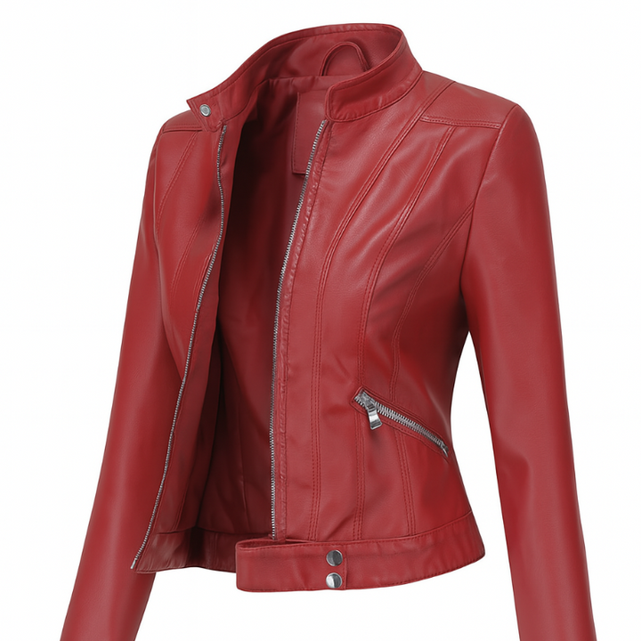 Elegante Vielseitige Lederjacke für Damen für Jeden Anlass
